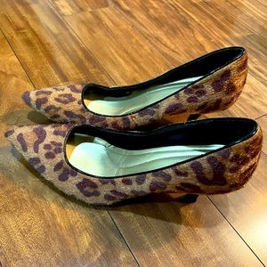 Women Comfort Plus Heels Brown Leopard Sz 12